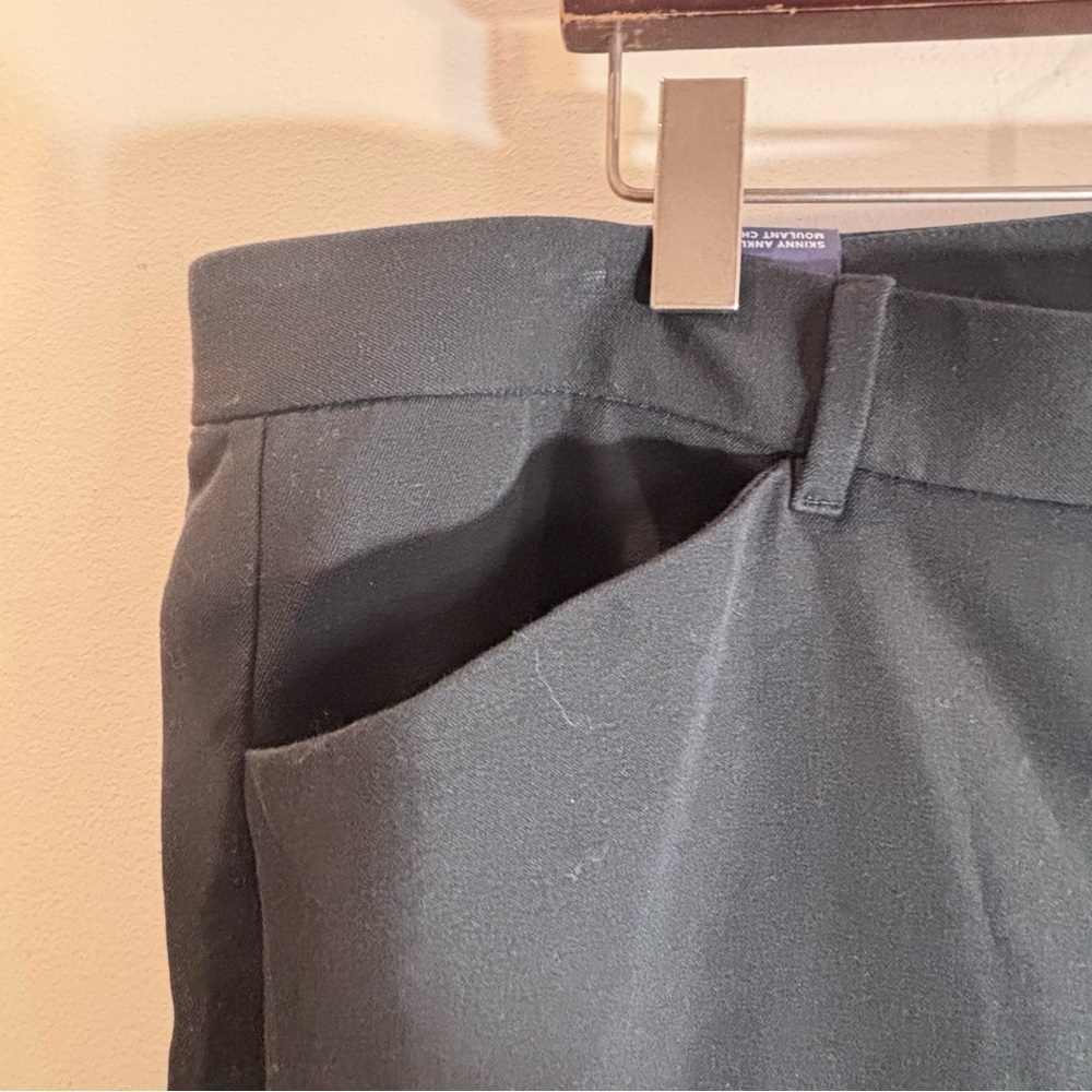 GAP Sz 18 High Waisted Canvass style Fabric Slight Sheen Skinny Ankle Jeans NEW - Picture 3 of 13